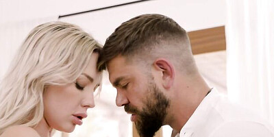 Blonde doll with round ass Angie Lynx fucked by big boner