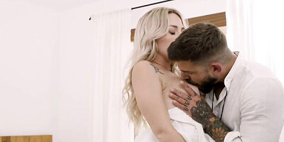 Blonde doll with round ass Angie Lynx fucked by big boner