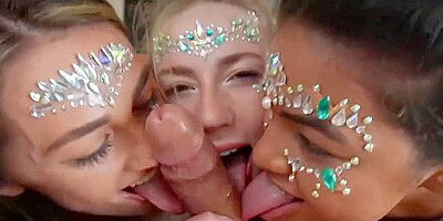 Maya Farrell - Bisexual Girl Rides And Lick A Big Cock In Foursome