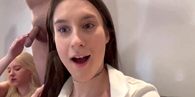 College Girls Double Handjob in CFNM Mode