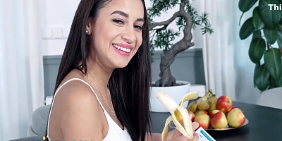 Oops Stepdaughter Tries Stepdads Big Banana