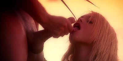 Native has sex with a buxom blonde on the Paradise Island