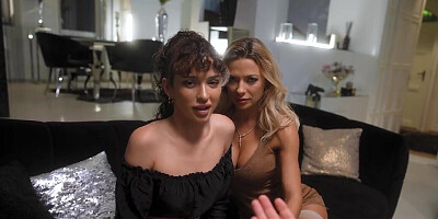 Hot lesbians are trying something new in this MFF threesome