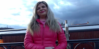 German blonde vixen with big ass takes cock for money