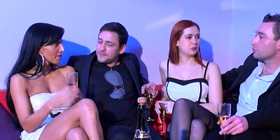 Red-haired French practices threesome sex with anal