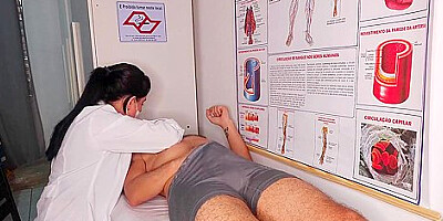 Erection In Front Of The Nurse