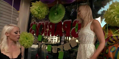 New blonde public displayed and fucked