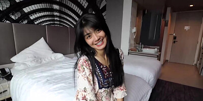 JohnTronX - Gorgeous shy girl shows me her hairy pussy and sucks my dick in POV fashion