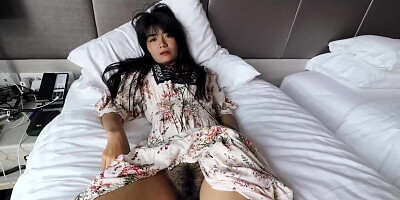 JohnTronX - Gorgeous shy girl shows me her hairy pussy and sucks my dick in POV fashion