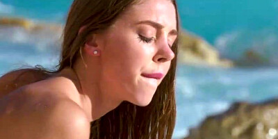 Outstanding brown-haired, Mary is having fucky-fucky with a black fellow after deepthroating his shaft on the beach