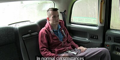 Bossy Blonde MILF dominates a skinny male student and he cums on her ass - Female Fake Taxi