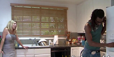 Blonde Stepsister Cant Fight Back Huge Bbc, Three Way Burns Up The Kitchen In Torrid Hardcore Debut With Angela Attison