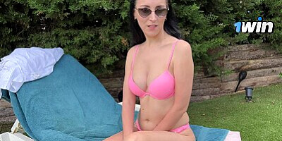 risky sex with horny stepmom by the pool
