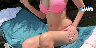 risky sex with horny stepmom by the pool