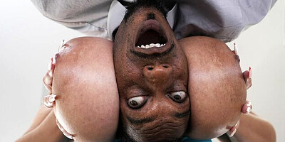 Blowjob scene with mysterious Brija Monet from Big Tits Cream Pie