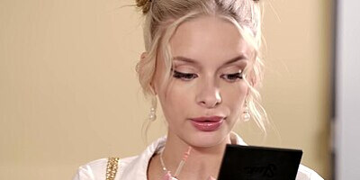 DADDY4K. Slutty blonde with natural tits has no rules and is fucking with her BFs Daddy