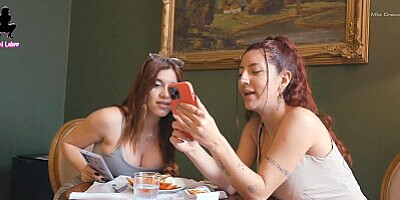 Redhair babes fucks in front of soccer player on videocall - Cuchi laino & Mia Grecox