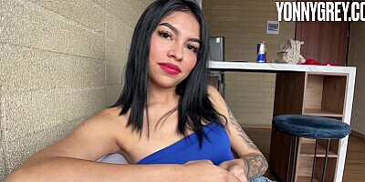 First Casting with POV Blowjob with all natural Latina Teen - POV BLOWJOB