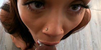 ...Baby Margarita sucks BBC and gets POV fuck...