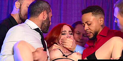 Redhead Babe Jupiter Jetsons Stage Gangbang Ends In Cum Shower