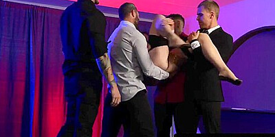 Redhead Babe Jupiter Jetsons Stage Gangbang Ends In Cum Shower