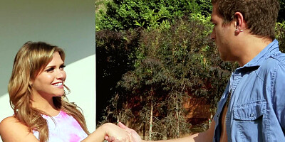 Curvy Mia Malkova makes love to his throbbing erection poolside