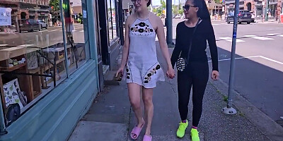 Sexy Babe Jin Goes On A Date With Brunette Hottie Zoey