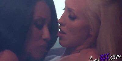 Hot Blonde & Asian Lesbian Fuck At Spa & Cum 10 Min