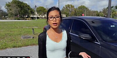 MOFOS - Tiny nerdy Asian Vina Sky takes big cock