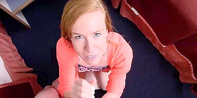 Ginger Teen 18+ Stroking Cock With Kiera Wilde