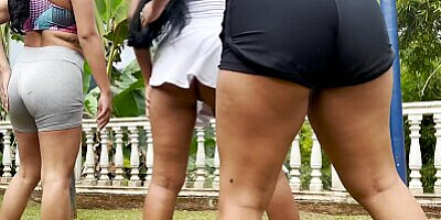 Outdoor workout ends in a perfect threesome with my young friends! Naty Delgado
