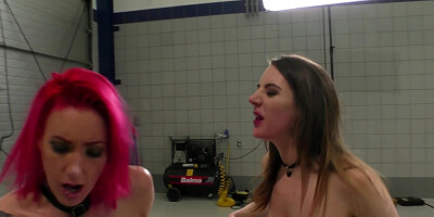 Aggressive lezdom play with mistress Angel Long