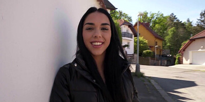 Brunette babe is picked up and fucked by the agent
