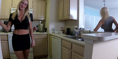 Charming blonde Nadia White is fucking with stepbrother in the kitchen