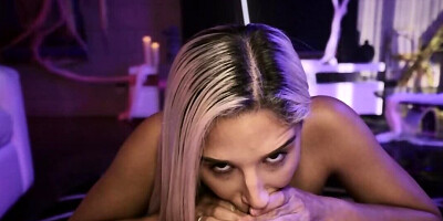 Boyfriend receives blowjob by Abella Danger for Halloween