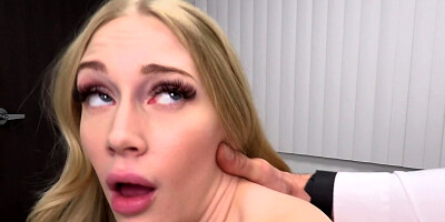 Naughty blonde nurse is fucked from behind by a kinky doctor