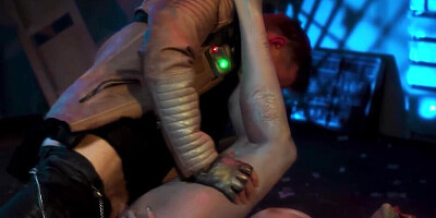 Space slut with a wet vag is going to fuck a lanky dude