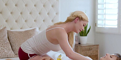 Pretty women enjoying hardcore action in a lesbian video