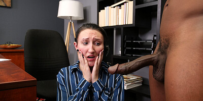 Skinny amateur office slut lets her boss do whatever he likes with her pussy