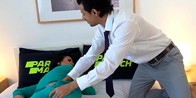 Fine ass woman receives hefty dick in her thirsty mouth