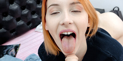 Adorable redheaded girl testing all the fuck toys