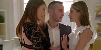 Angelic nymphs seduce and fuck a young virgin priest