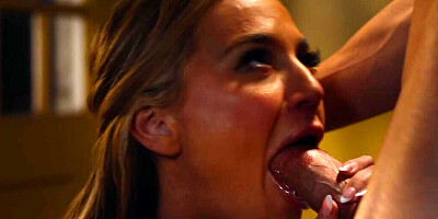 Charming blonde sucks the cock wet in advance to a seductive fuck