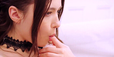 Leggy teen Mila Azul is going to finger herself harder