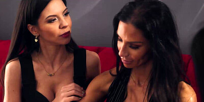Lesbian lovers are having a passionate threesome