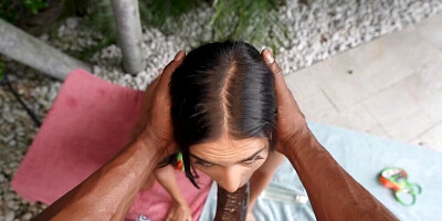 Oily brunette Isa Bella wants his mighty black dick
