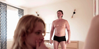 Stepdad is going to fuck a submissive teen with legs up