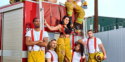 Eva Angelina has sex with the entire fire department