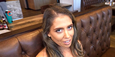 Blonde babe with a nice ass sucks and fucks in POV
