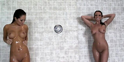 Romantic Asa Akira and Devi Emmerson at natural tits sex